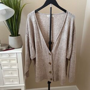 Women's Beige Cardigan Sweater